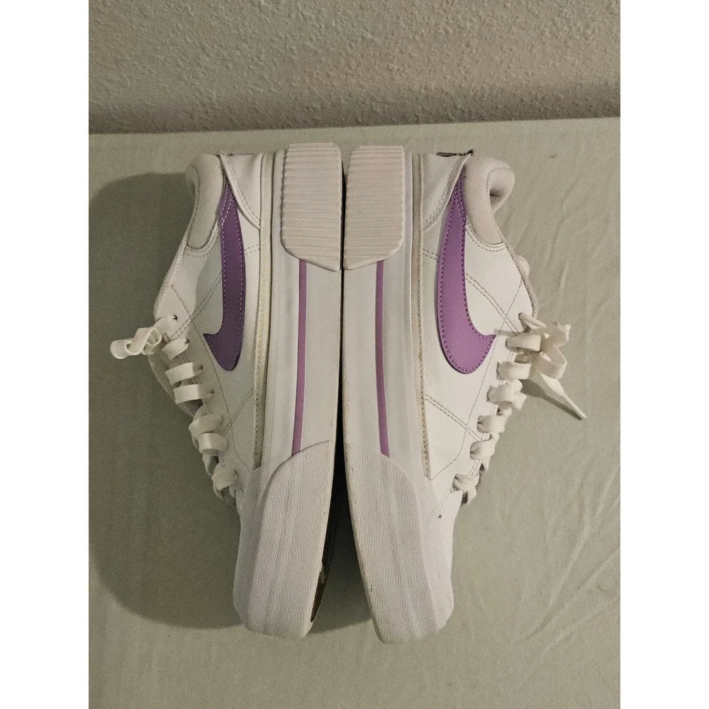 Nike Court Legacy Lift White Purple Platform Sneakers sz 8.5